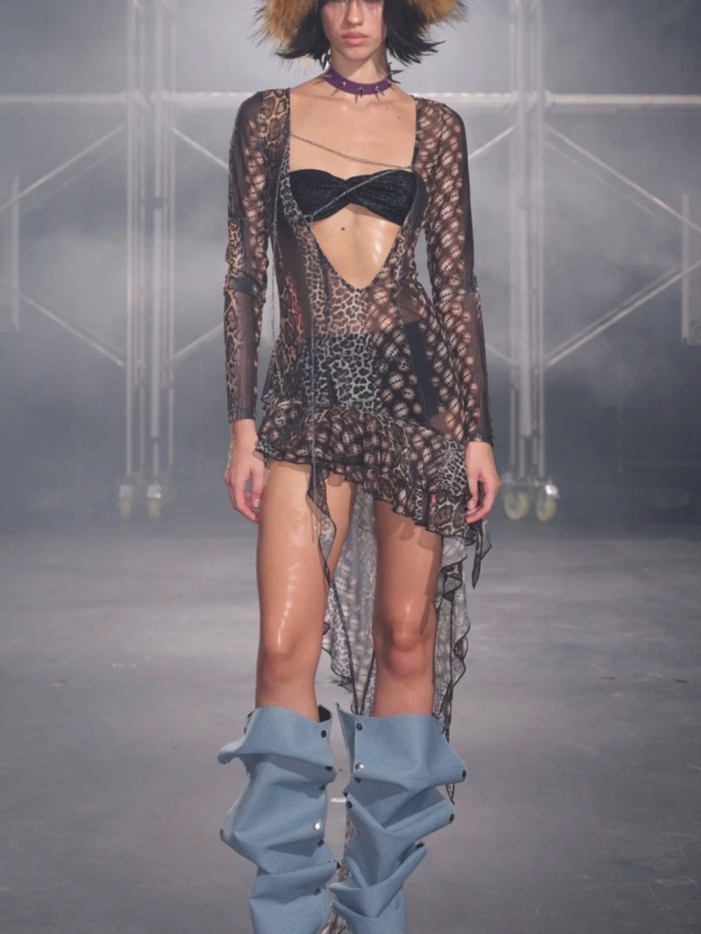 Venus Ruffled Long Sleeve V Tie-hem Top